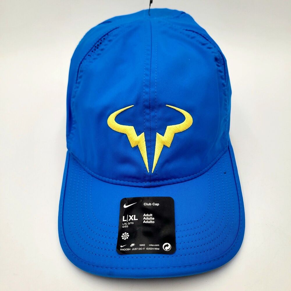 Men's L/XL Nike Rafa Nadal Dri-FIT Club Cap Tennis Hat FB5600-406 Blue Size NWOT